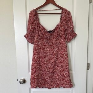 Trixxi Pink and Red Paisley Mini Dress